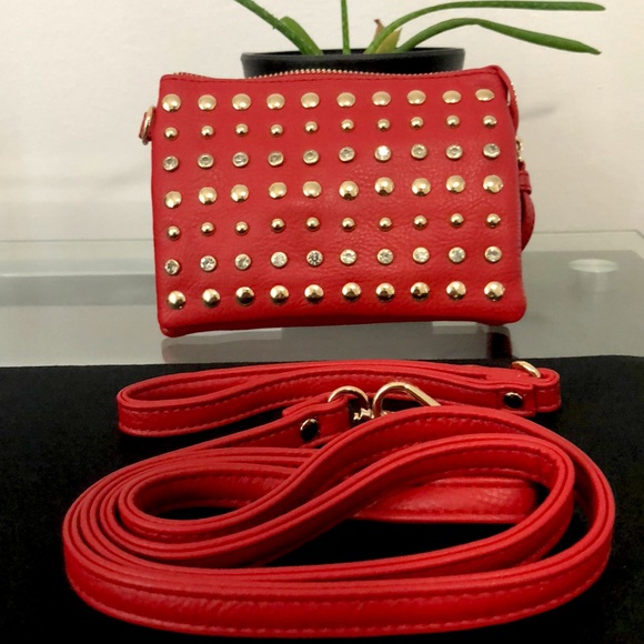 Red and gold purse, earrings and necklace set - Picture 2 of 8